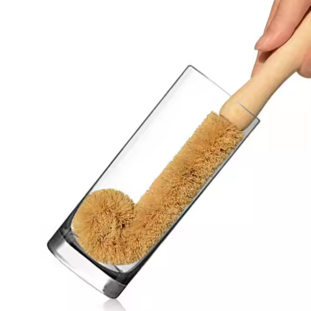 Bamboo + Fiber Cup and Glass Cleaning Brush (Zero Waste)