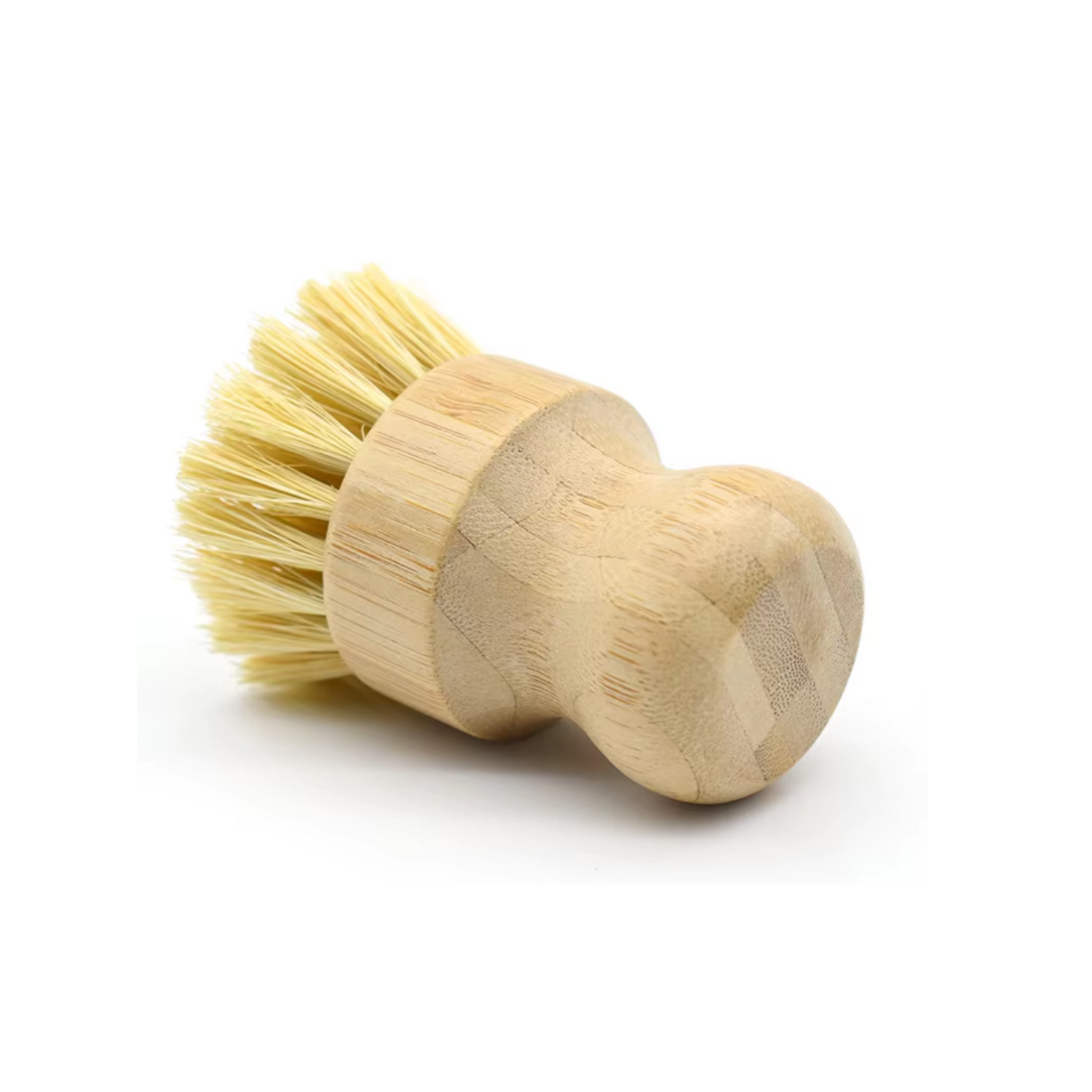 Bamboo + Fiber Dish Brush with Short Handle (Zero Waste)